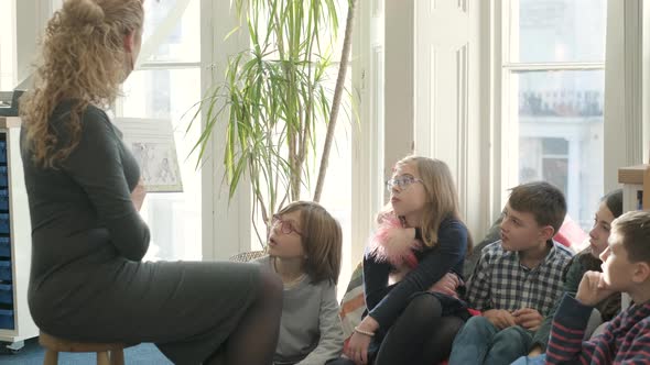 Children in a classroom during story time