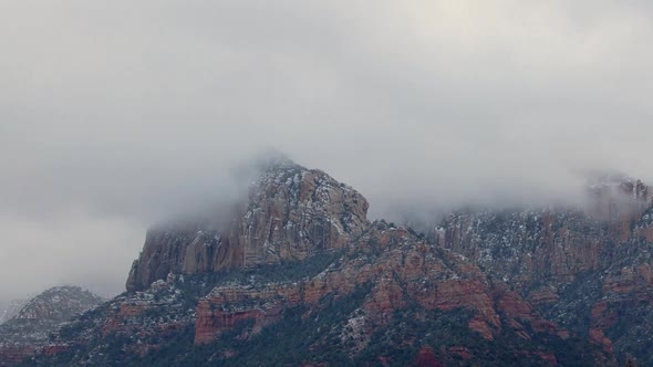 Storm Clouds in the Red Rocks of Sedona Timelapse Tight Shot