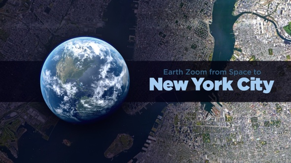 New York City (New York, USA) Earth Zoom to the City from Space