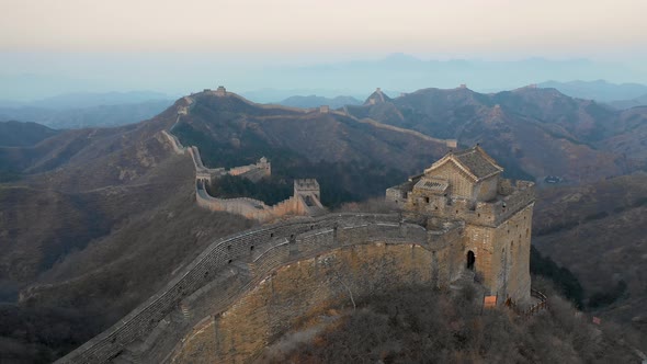 Flying over the Great Wall of China