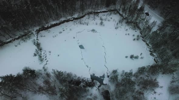 Drone footage over frozen lake in Sweden!