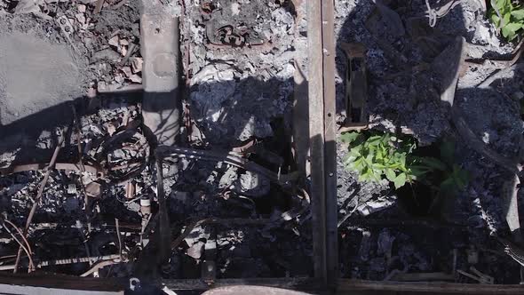 Vertical Video of a Burnt Military Equipment During the War in Ukraine