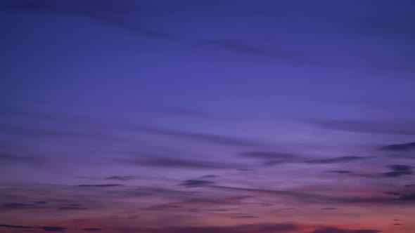 Timelapse of the Sky. Sunset Over the Sea