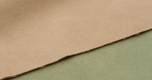 Beige and Light Green Fabric Closeup