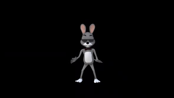 Cartoon Gray Rabbitt Dance 9 alt