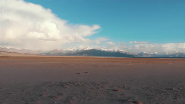 Aerial View Karakul Lake Tajikistan