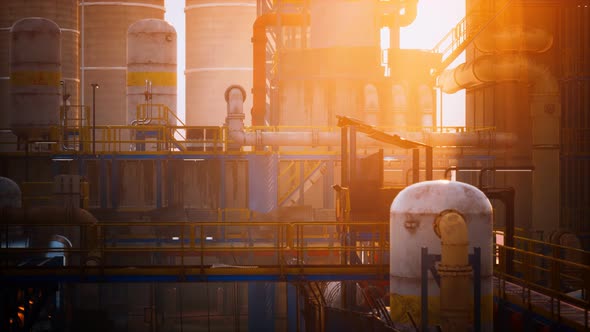 Refinery Factory with Oil Storage Tanks alt