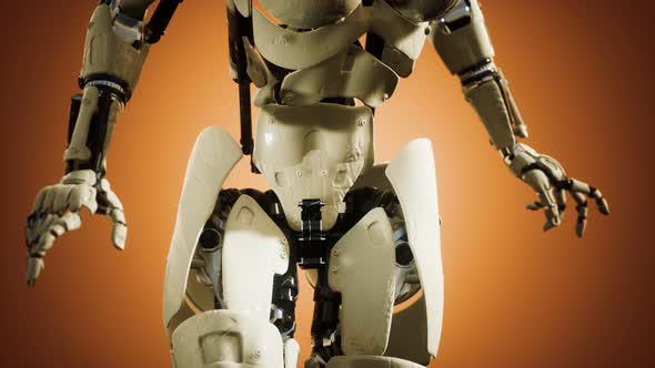 Cyborg Woman with Machine Part of Her Body alt