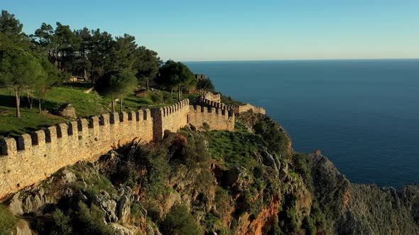 Alanya Castle Alanya Kalesi Aerial View of Mountain