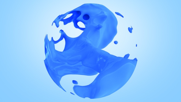 Blue Color Sphere Splash