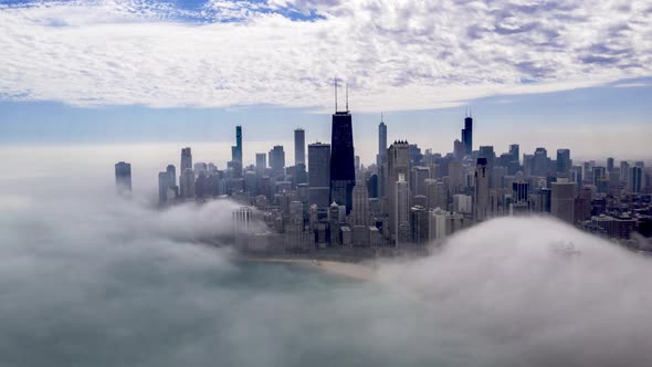 Hyper Lapse of Fog Rolling Over Chicago 