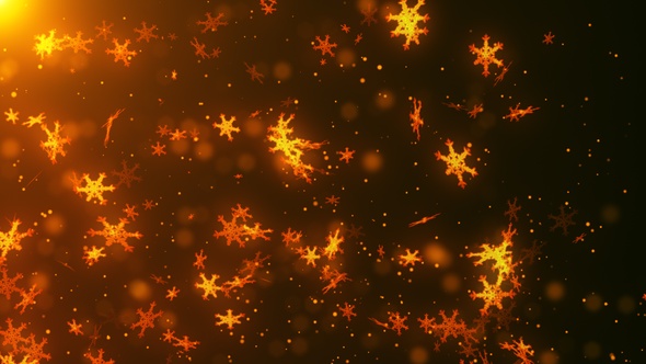 Golden Christmas Snow Falling Background Seamless Loop