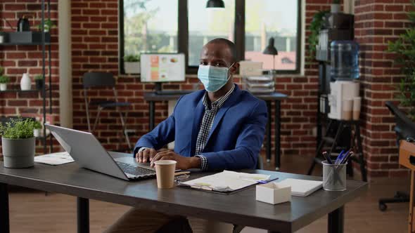 Portrait of Company Employee Working on Business Project