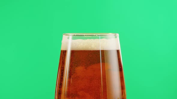 Foamy Beer in Glass Closeup