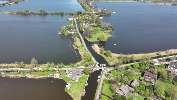 Typical Dutch Nature Lake Scenery at a Sunny Day