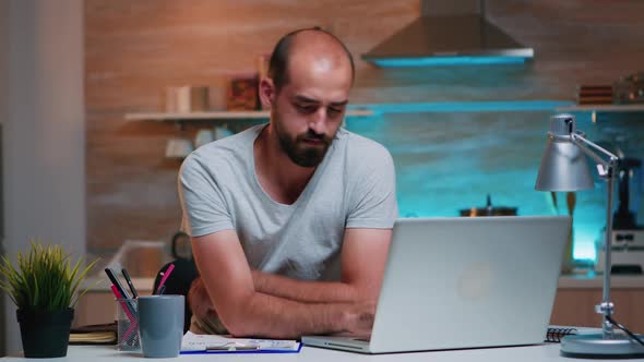 Freelancer Suffering From Headache After Hours of Work on Laptop