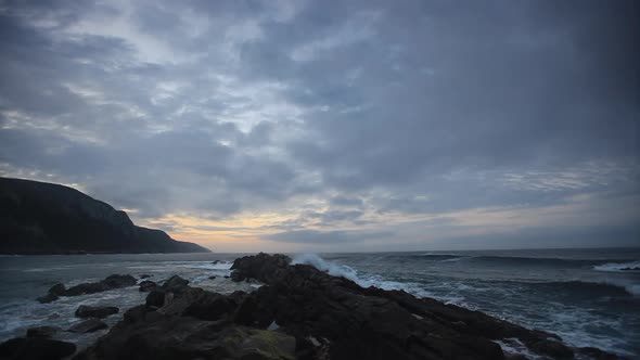 an early morning landscape video of the cliffs in Tsitsikamma along the garden route of Southern afr