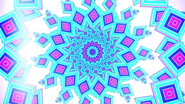 Colorful Elongated Multi-color Octahedron kaleidoscope Mandala Loop