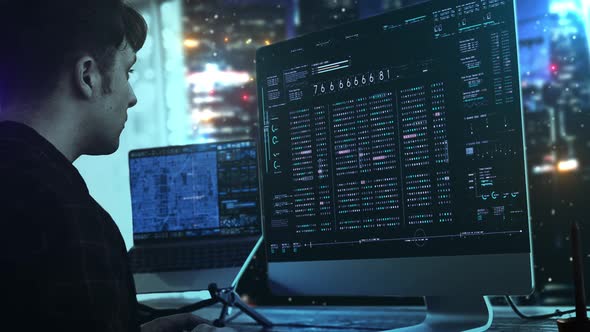 Futuristic Cyber Crime Computer Hacker