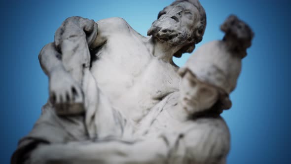 Statue of a Trojan Hero Aeneas Saving His Aged Father Anchises