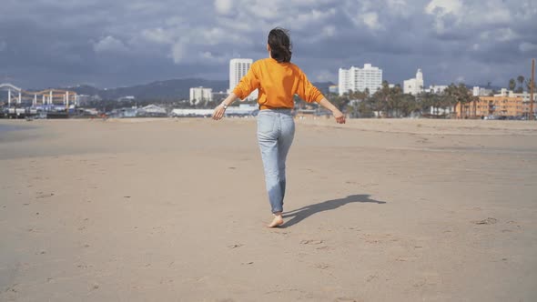 Young girl on the Santa Monica