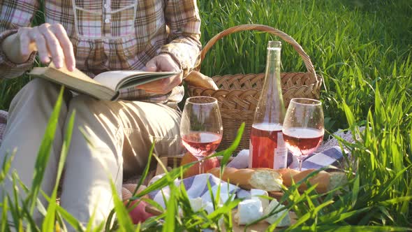 Girl With Book On A Picnic 4