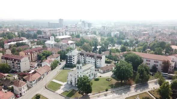 Aerial view of catholic church