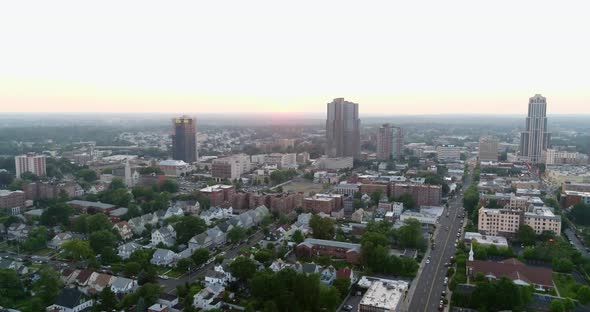 Aerial View of New Rochelle at Sunset