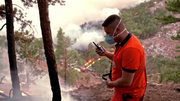 Firefighters Fighting Blazing Fire