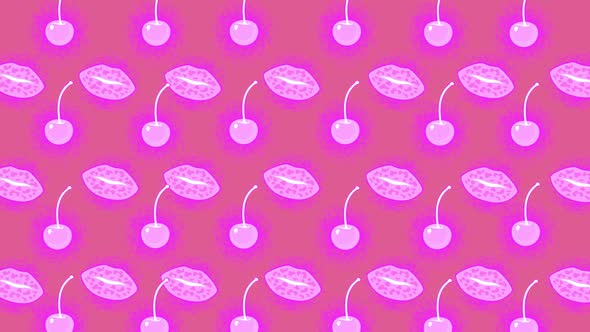 neon lips pattern animation effect