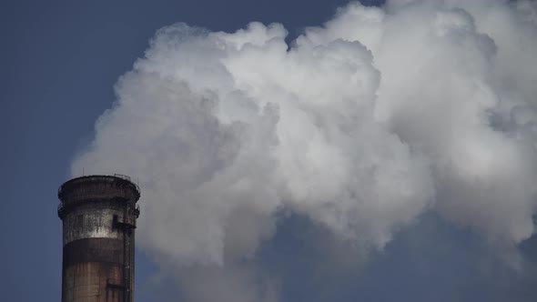 Smoke Comes From the Chimney. Air Pollution. Ecology. Kyiv. Ukraine.