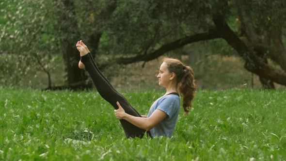 Healthy Woman Practicing Yoga