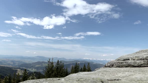 Picturesque landscape of Carpathian mountains in early summer