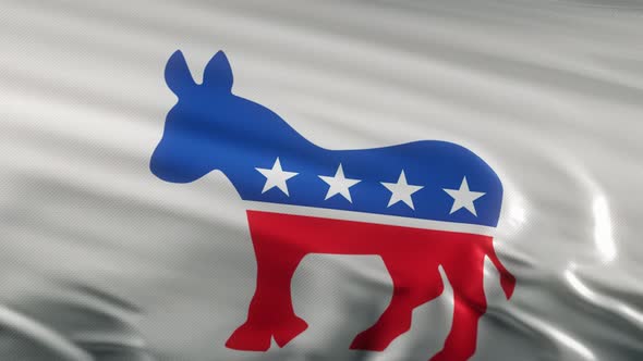 US Democratic party flag donkey  emblem