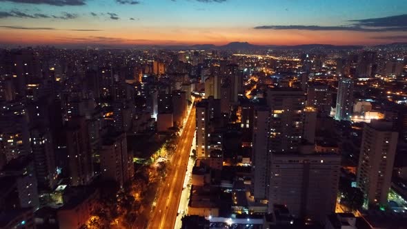 Cityscape of Sao Paulo Brazil. Stunning landscape of downtown district city.