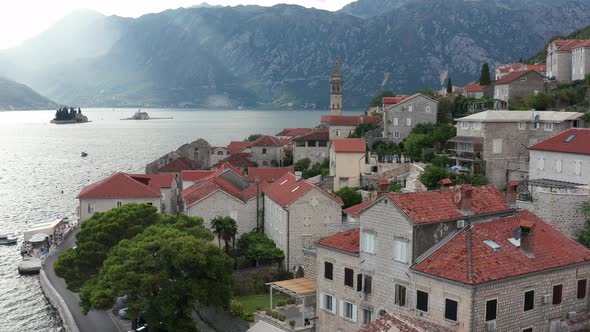 Perast Montenegro - old medieval town on the coast of Boka Kotor Bay.