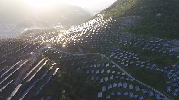 Solar power station in montain