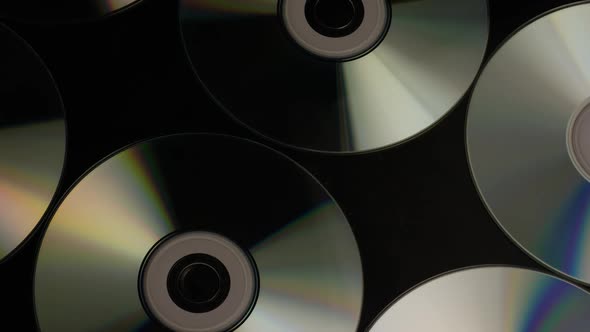 Rotating shot of compact discs - CDs 029