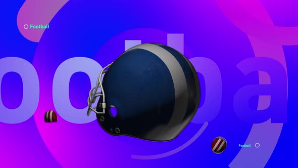 Typography Football Helmet Sports Background Blue alt