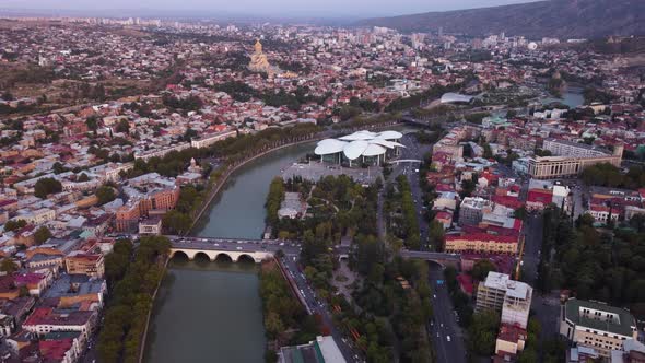 Evening City Aerial