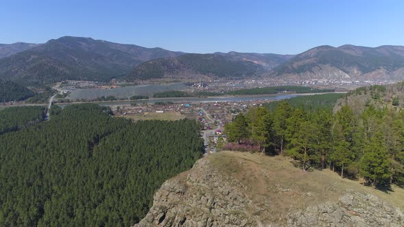 Flight Over Mountain In Siberia