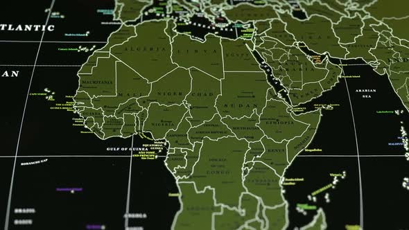 Central And North Africa On The Physical Map Of The World.