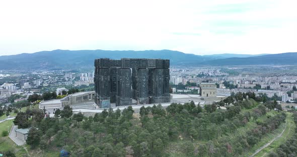 Tbilisi, Georgia - May 30 2022: Aerial view of Memorial History of Georgia