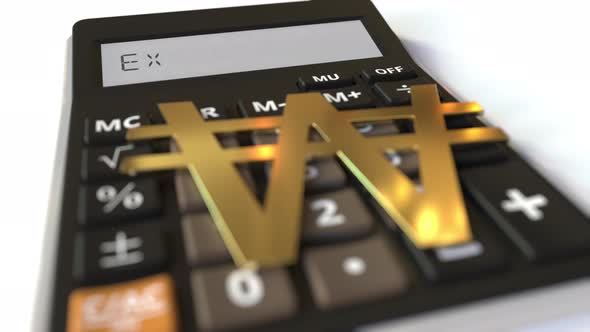 Won Currency Symbol on the Keys and EXCHANGE Text on Calculator alt