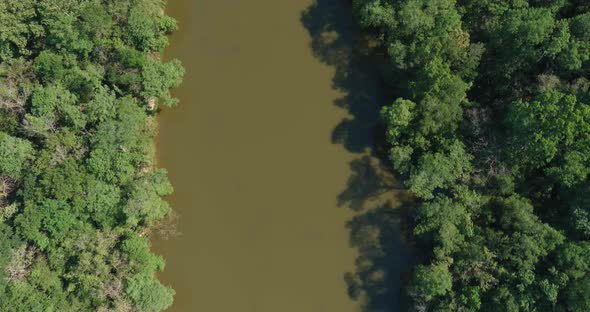 4k aerial of large lake in Houston located near the Lake Houston dam