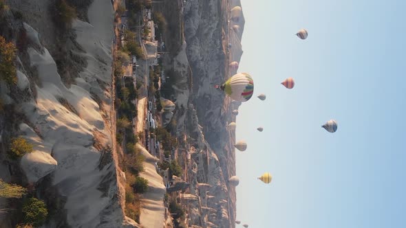 Vertical Video  Balloons in Cappadocia Turkey