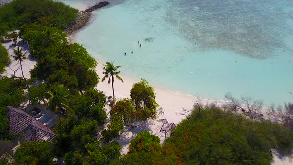 Beautiful coast beach holiday by blue sea and white sandy background near sandbar