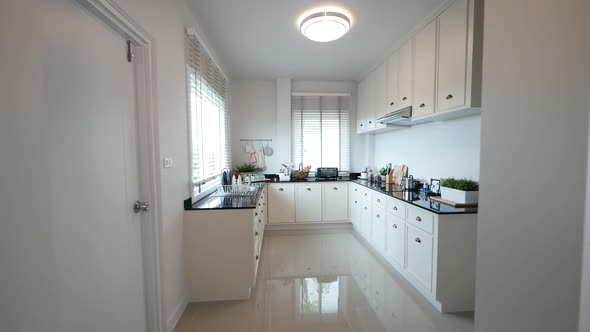 Simple and Clean White Kitchen Decoration
