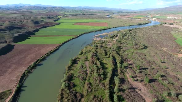 Long and Huge Big River in Vast Plain