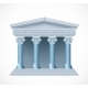 Front View of an Antique Greek Blue temple - GraphicRiver Item for Sale